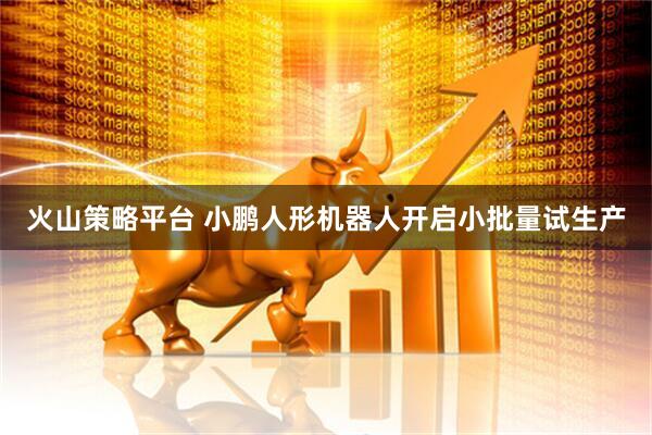 火山策略平台 小鹏人形机器人开启小批量试生产